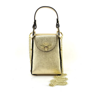 Ledertasche Minitasche Schultertasche Bobbi Florenz Leather Market Gold